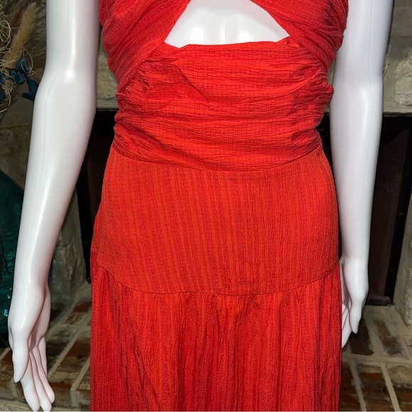 THML Josie Red Strapless Midi Dress with Bow Detail Size XL - Picture 6 of 16